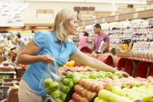 Woman grocery shopping