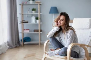 Woman happy and satisfied after getting a femilift